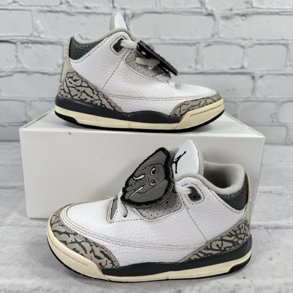 Nike Air Jordan 3 Retro Toddler Size 9C Hide And Seek Elephant Shoes FB4415-100‎